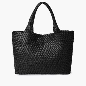Elegant Black Woven Tote Bag